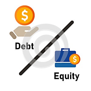 Debt to equity ratio company fundamental review metric by compare liabilities and shareholder value wealth photo