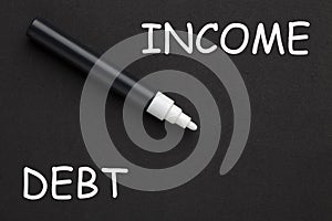 Debt-to-Income written on black background