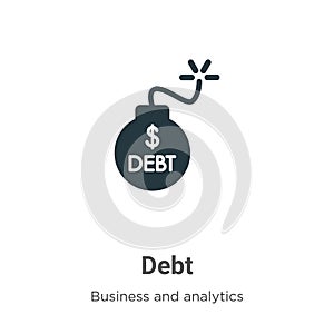 Debt vector icon on white background. Flat vector debt icon symbol sign from modern business and analytics collection for mobile