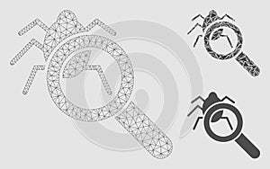 Debugger Explorer Vector Mesh 2D Model and Triangle Mosaic Icon