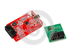 Debugger flasher board with a usb port for program chips and memory