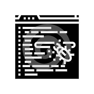 debugging code software glyph icon vector illustration