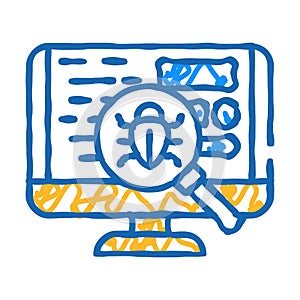 debugging code software icon doodle illustration