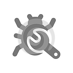 Debugging malware or spyware vector icon