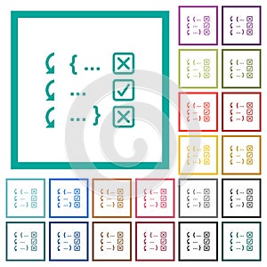 Debugging program flat color icons with quadrant frames