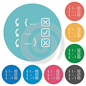 Debugging program flat round icons