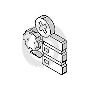 debugging servers isometric icon vector illustration