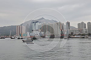 Hong Kong Castle Peak bay, Tuen Mun Typhoon Shelter, hk 17 Dec 2021
