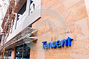 Dec 5, 2019 Palo Alto / CA / USA - Tencent offices in Silicon Valley; Tencent Holdings Limited is a Chinese multinational