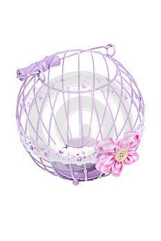 DecÃÂ¾rative metallic lantern with ribbon