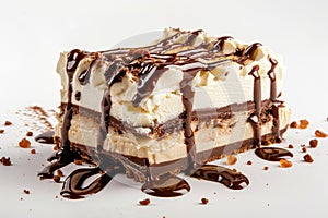 Decadent chocolate and cream dessert photo