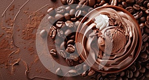 Decadent Chocolate Ice Cream with Coffee Beans