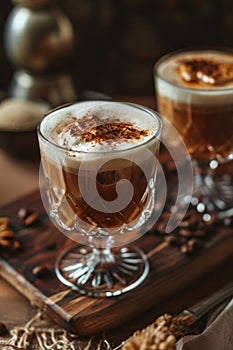 Decadent Coffee Cocktail with Cream and Beans photo