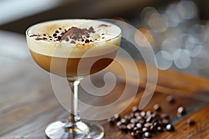 Decadent Coffee Cocktail with Cream and Beans photo