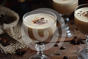 Decadent Coffee Cocktail with Cream and Beans photo