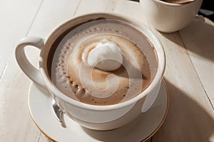 Decadent Delight Perfectly Frothed Hot Chocolate.AI Generated