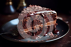 Decadent Homemade chocolate cake. Generate Ai