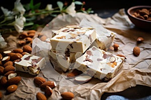 Decadent Nutty nougat. Generate Ai photo