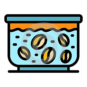 Decaf beans icon color outline vector