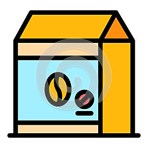 Decaf coffee pack icon color outline vector