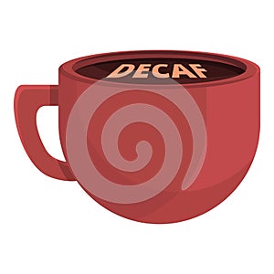 Decaf cup icon, cartoon style