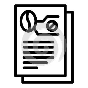 Decaf report icon, outline style