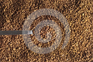 Decaffeinated coffee granules with spoon photo