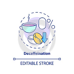 Decaffeination concept icon