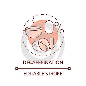 Decaffeination red concept icon
