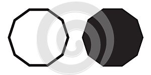 Decagon icon vector decagonal polygon