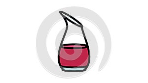 decanter merlot wine glass color icon animation