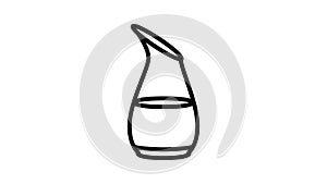 decanter merlot wine glass line icon animation