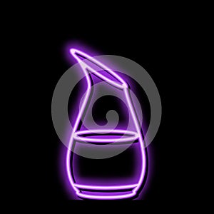 decanter merlot wine glass neon glow icon illustration