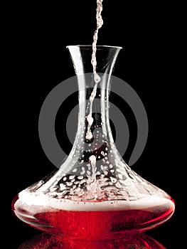 Decanter with Red Wine photo