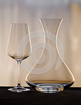Decanter and wine glass