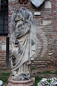 Decapitated roman statue teatro Olimpico, Olympic Theater, Vicenza, Italy photo