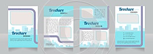 Decarbonizing transport blue blank brochure design