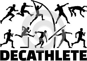 Decathlon silhouette of athletics photo
