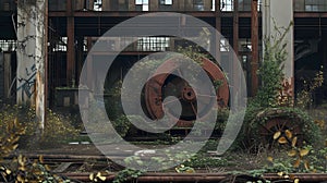 Decay of Industry: Abandoned Machinery Park./n