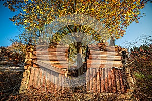 Decay of the old wooden house