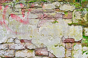Decayed Brick Graffiti Wall Texture
