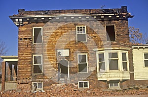 Decayed building in Detroit, MI slum photo