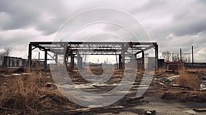 decayed empty industrial background