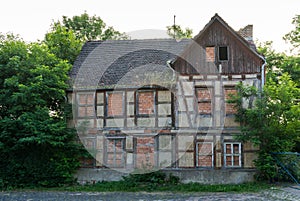 Decayed half-timbered house