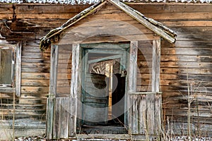 decayed wooden house