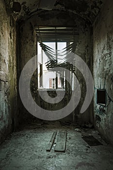 decaying and abandoned interior