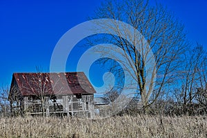 Decaying barn in Weldon Springs State Park and Natural Area