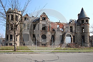 Decaying building in Detroit, Michigan photo