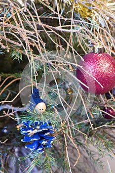 Decaying Christmas tree with dropped needles  4