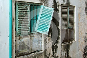 Decaying historical city stone town in zanzibar